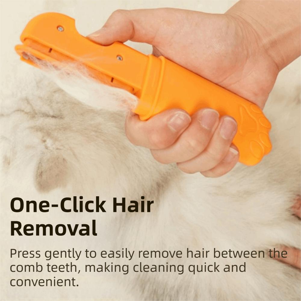 Self Cleaning Pet Hair Removal Comb Foldable Dog Grooming Comb  Cat Grooming Tool