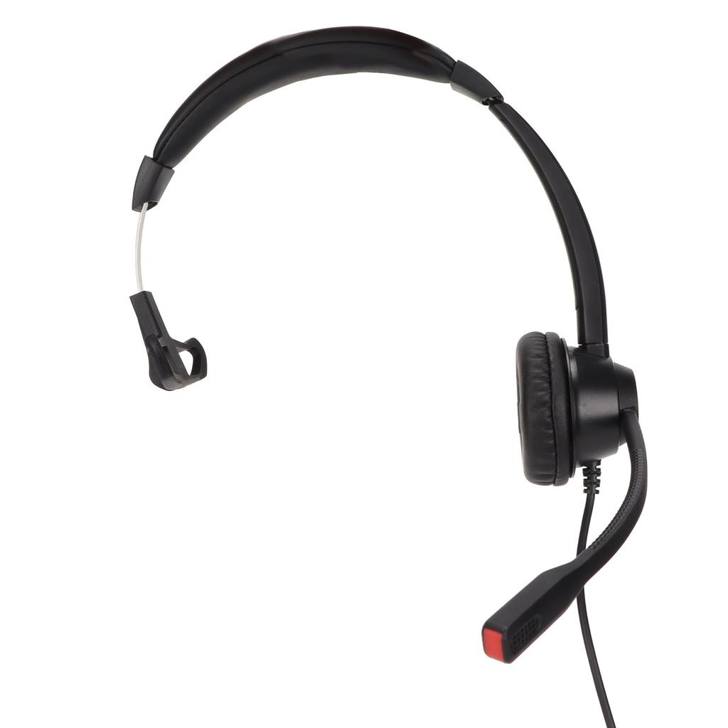 Telephone Headset Noise Cancelling Comfortable Single Ear Communication Headset for PC Computers Black