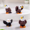 4Pcs Mini Eagle Figurines Miniature Resin Animal Ornaments Mini Bald Eagle Collectibles for DIY Craft Accessories Fairy Garden Decoration