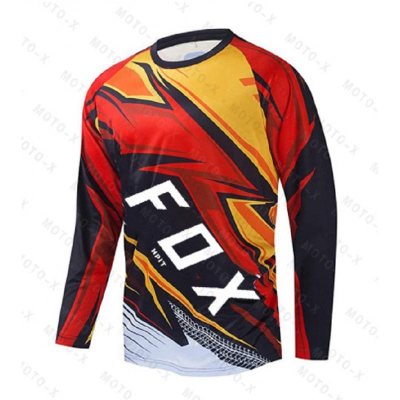 Mens Quick-Dry Long Sleeve Cycling Jersey Mountain Bike Downhill Shirt UV Protection Sport Top