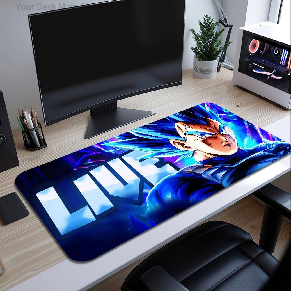 Large Desk Mat Keyboard Ergonomic Dragon Ball Anime Vegeta Mousepad Office Rubber PC Non-slip Anti-fray Home Custom Game