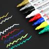 M&G 1/12 Pcs 2mm Black Blue Red White Silver Waterproof Paint Pen Oil-based Paint Car Scratch Repair Pen Auto Touch Up Paint Pen