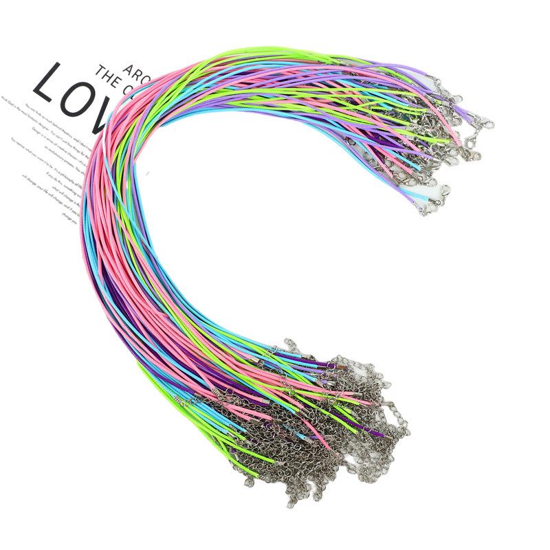 Black Korean Wax Cord: 2.0/1.5mm Necklace Jewelry String for Pendants