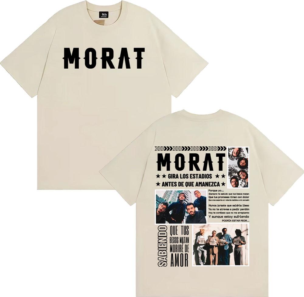 2025 Summer Band Morat Asuntos Pendientes Tour Tshirt Male Harajuku Hiphop Street Tshirt 100 Cotton Oversized Tshirt