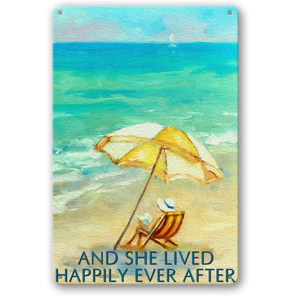 Plaques Metal Tin Sign Beach Holiday Surfing Wall Signs Art Decoration Vintage Tinplate Poster Bar Garage Garden Decor Plates