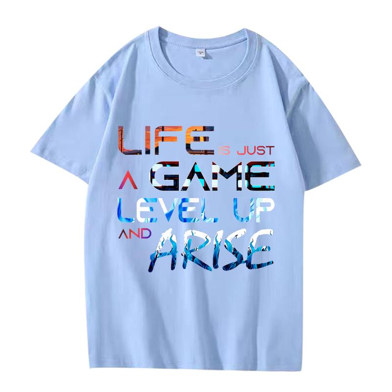 Solo Leveling Arise Aesthetic T Shirt Men Women Oversized 100% Cotton Short Sleeve Summer Print Unisex Plus Sizetops
