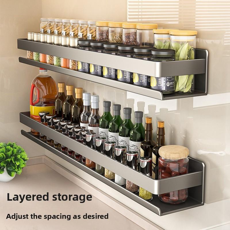 Wall Mount Spice Rack With Removable Shelves For Kitchen Organization And Storage