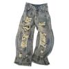 Blue Beggar Hole Broken Jeans Female Summer Thin Washed Small Pear-shaped Figure Skinny Dragging The Ground High-waisted Trousers Long Denim Pants
