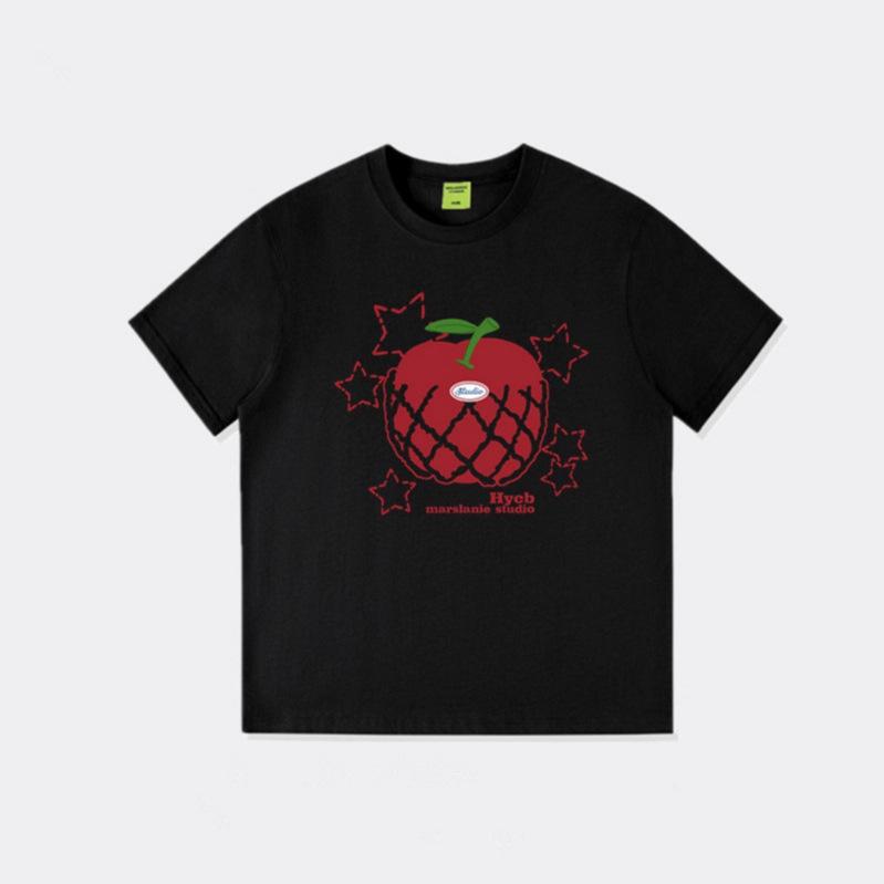 Pure Cotton American Retro Hong Kong Flavor Chic Short-sleeved T-shirt Women's New Summer Loose Design Niche Half-sleeved T-shirt