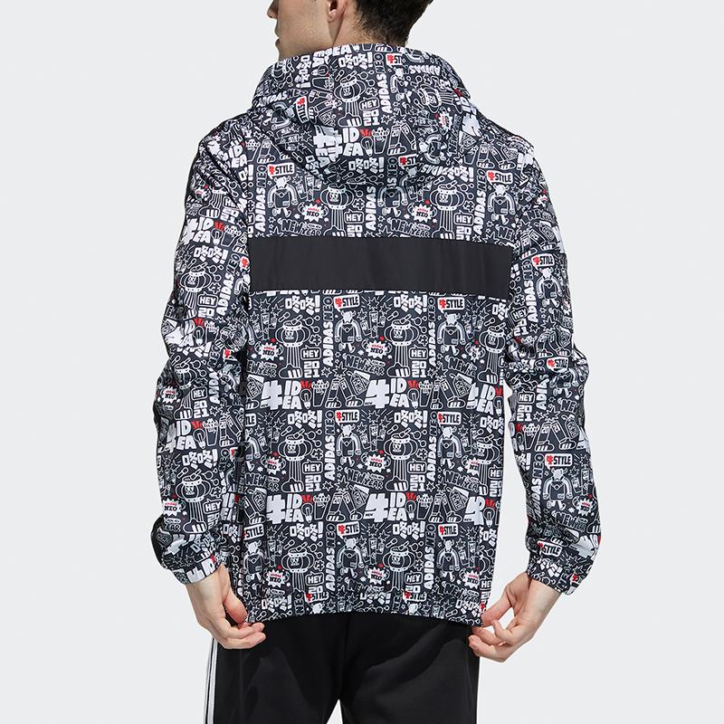 Adidas Neo Chinese New Year Print Sports Jacket Men Outerwear Black GL8086