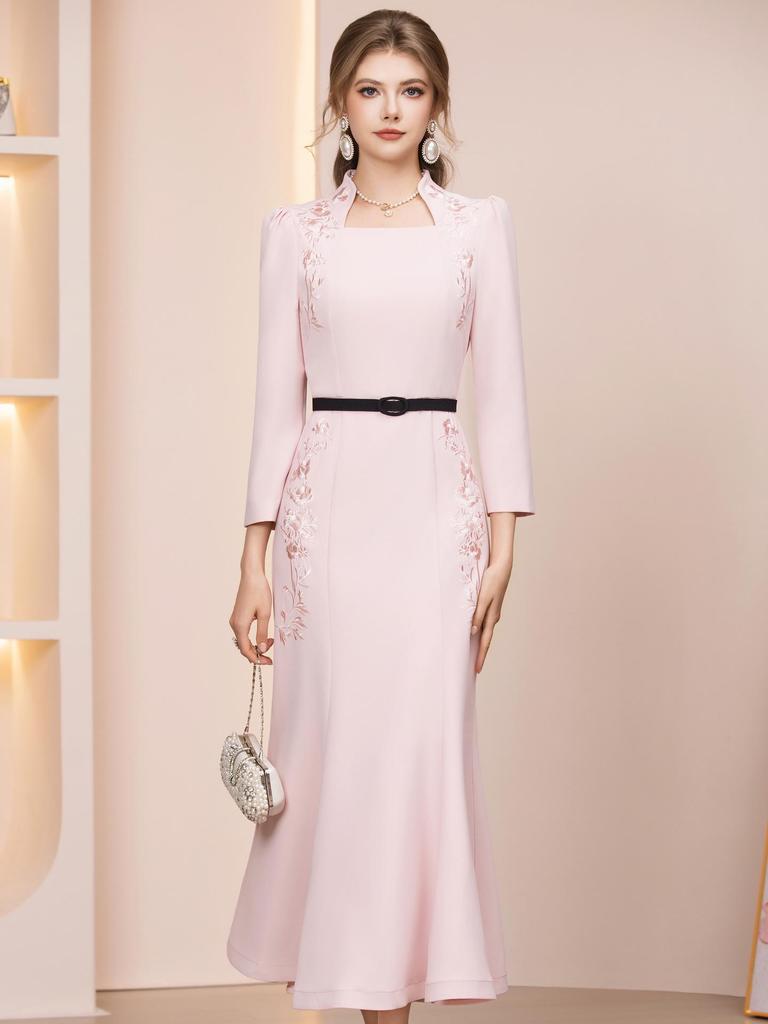 Zhi Li 2026 Spring Embroidered Mermaid Bodycon Dress