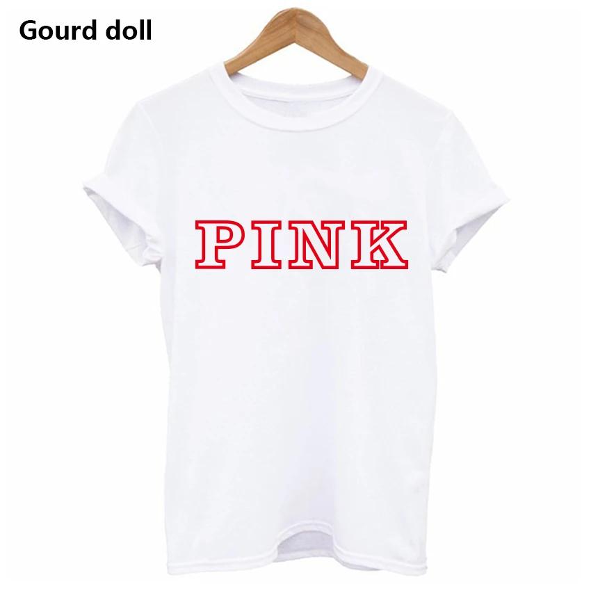 

Harajuku Fashion PINK Letter Printed T-Shirts Women Tops Tee t shirt Women For Female O-Neck tumblr kawaii Casual Short Sleeve XS
