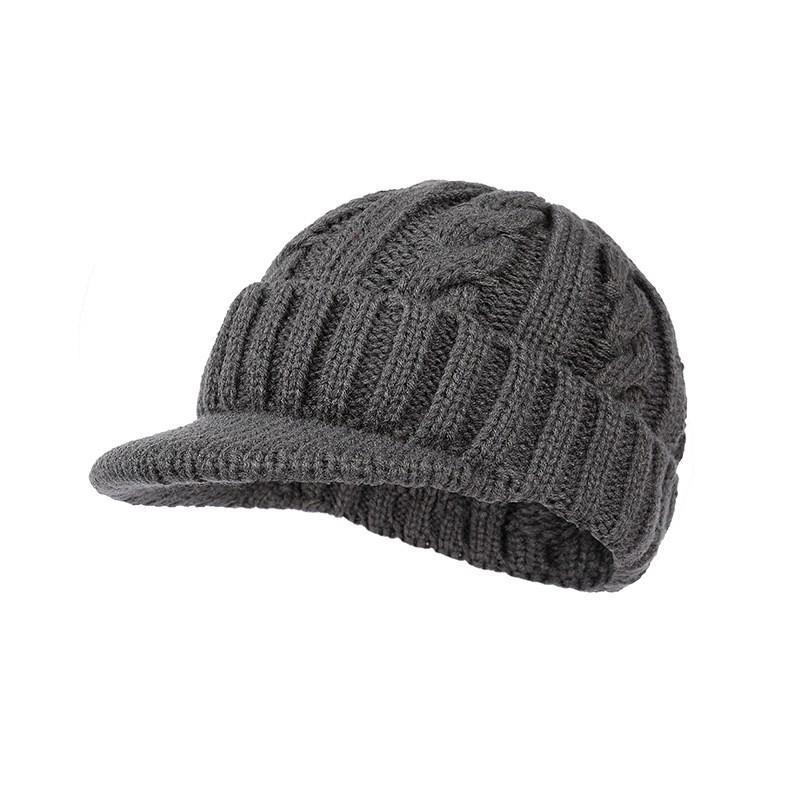 Minimalist Women's Duckbill Knit Hat - Short Brim, Warm Ear Protection for Autumn/Winter Skiing.
