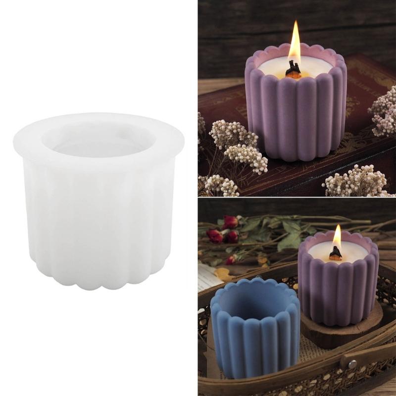 Gestreept Dienblad Hars Gietvorm Kaarsenhouder Siliconen Bekervormen voor Bakken en Zeep Maken Siliconen Zeepvorm