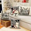 Christmas Decoration Pillowcase Merry Christmas Snowman Pattern Is Suitable for Home Living Room Room Sofa Cushion Cover