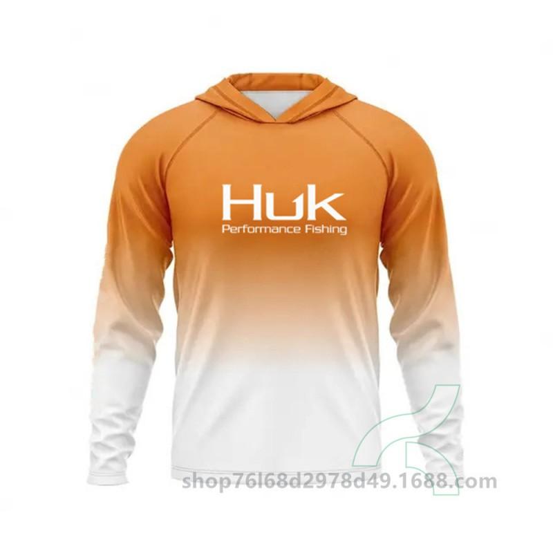 Mens UPF 50 Quick-Dry Fishing Shirt With Hood Long Sleeve Breathable Outdoor T-Shirt Angling Wear