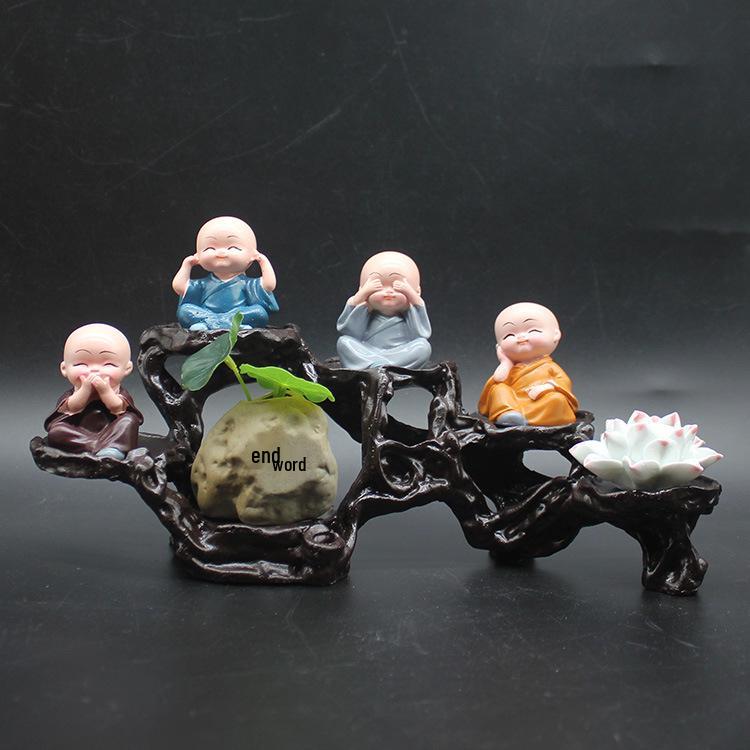 Zen Monk Figurine Ornament for Home Decor - Perfect for Living Room, Office, or Gift Displays