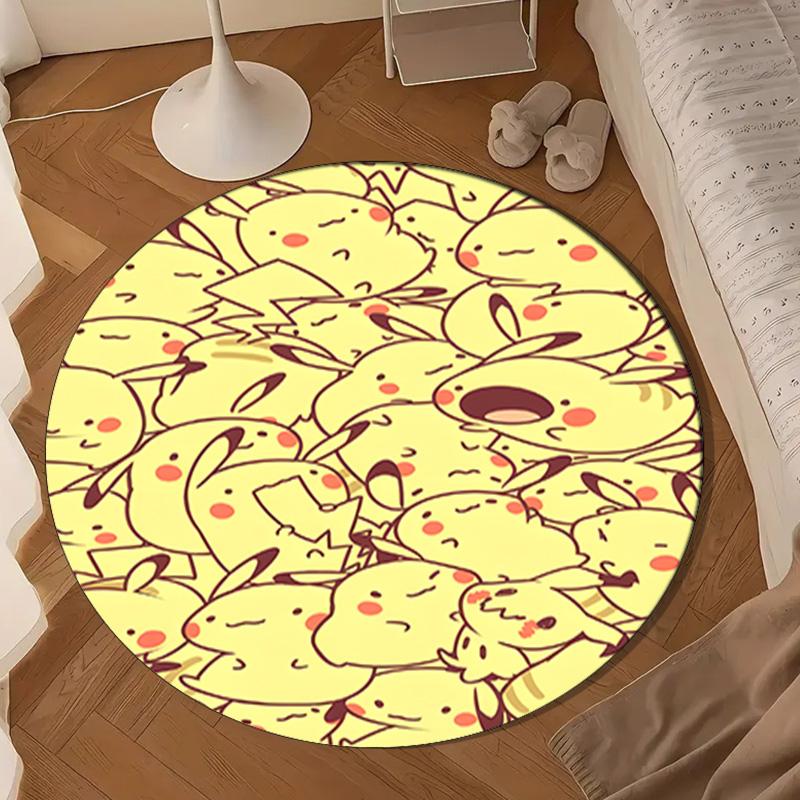 Cute Pika Adventure Round Rug for Livingroom,Bedroom, Palyroom, Chair Rug, Area Rug, Circle Carpet, Large Size Fan Christmas Gift