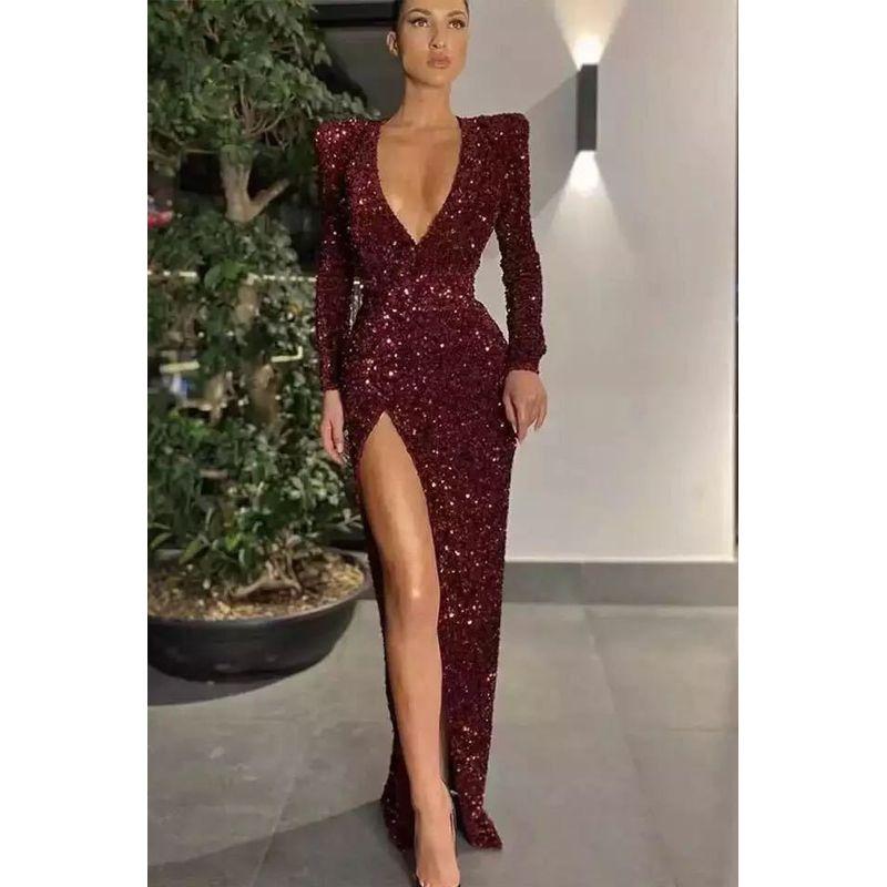 

Sexy One Shoulder Long Sleeve Dress Fashion Women s Sexy One-Shoulder Long Sleeves Dress Skirt Green XXXL