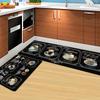 2Pcs Coffee Cup Print Kitchen Rug Anti-Fatigue Kitchen Rug Waterproof Non-Slip Rugs Set Runner Rug Bedside Rug Absorbent Carpet For Kitchen