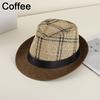 Straw Panama Fedora Men's Derby Hat Men's Hat Black Belt Fashion Sun Hat Beach Hat