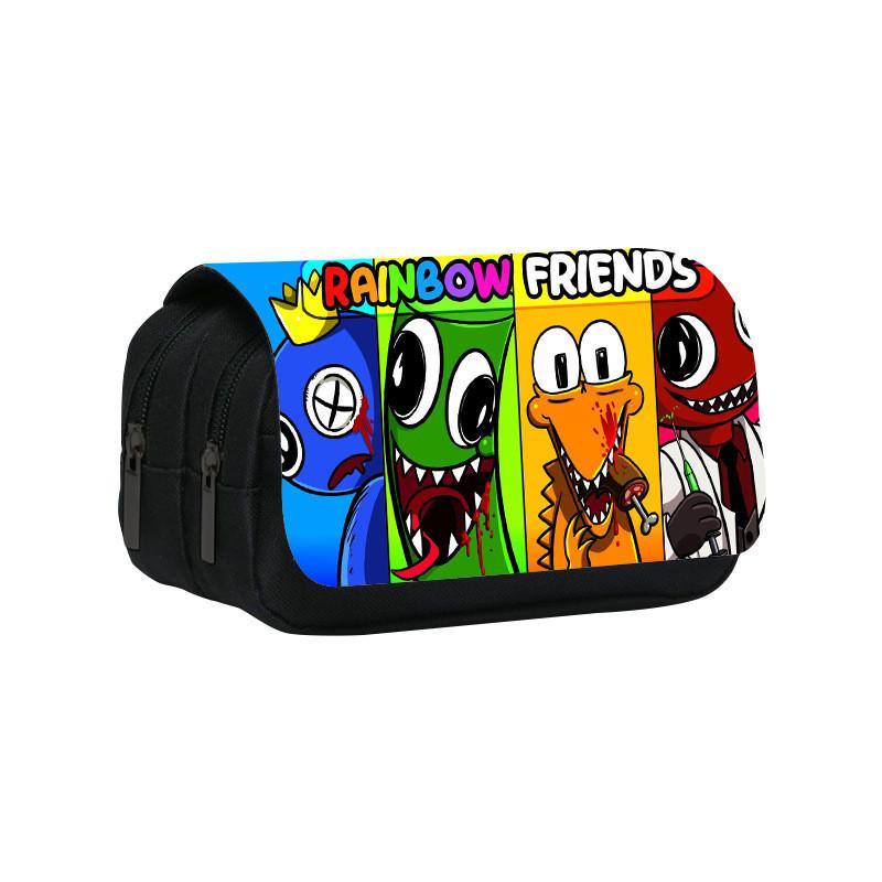 Rainbow Friends Double Layer Pencil Case With Large Capacity For Students And Kids