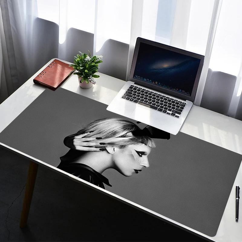 Large Mouse Pad Gaming Girl Laptop Accessories Rubber Deskmat Famous Actors LLady GGaga Desk Protector Keyboard Mat Mousepad
