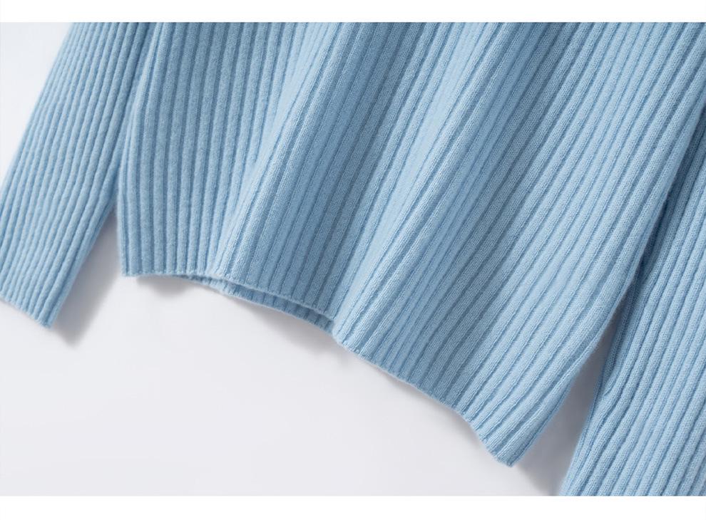 Women's Slim-Fit Polo Collar Cashmere Knit Sweater for Fall/Winter