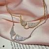 Fashion Angel Wing Pendant Necklace Y2K Sparkling Wing Collarbone Chain Elegant Jewelry Accessory for Women Wedding Party Choker
