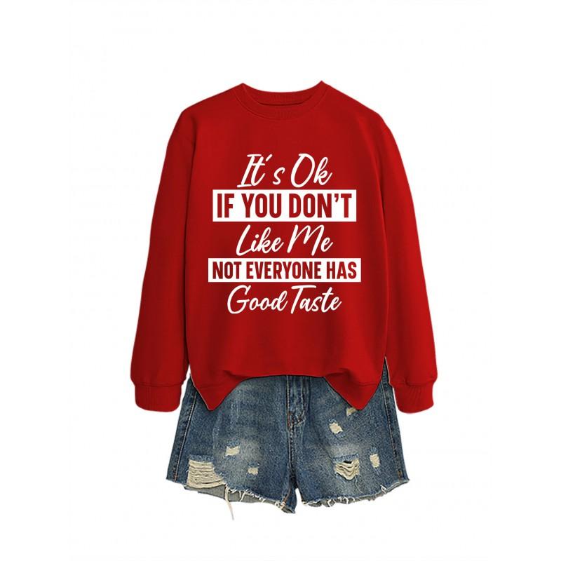 Womens Loose Fit Cotton Hoodie With Print Design Winter Casual Wear