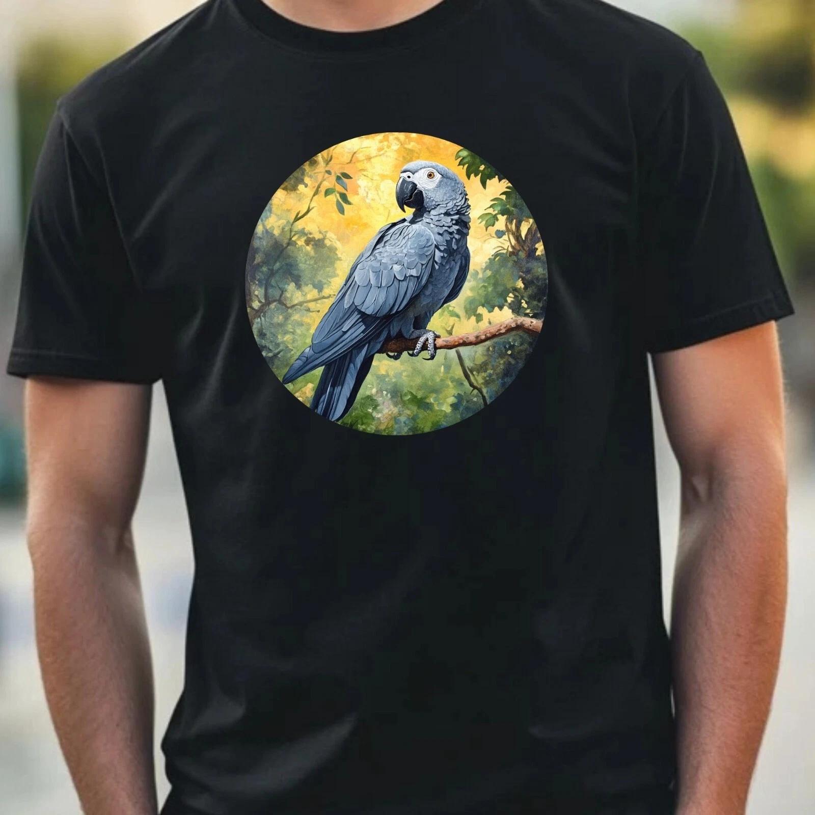 T-Shirt Herren Papagei Portrait Motiv Baumwolle Größe XS bis 5XL L