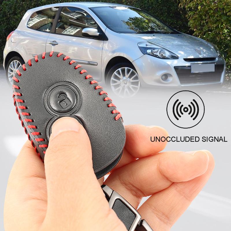 Remote Key Ring Cover Case 2 Button Leather For Renault Trafic Clio Master Modus Twingo Dacia Duster Logan Sandero Opel Vauxhall