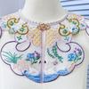 Embroidered Flower False Collar for Women Elegant Detachable Collar HorseFace Skirt Faux Collar Girls Accessories
