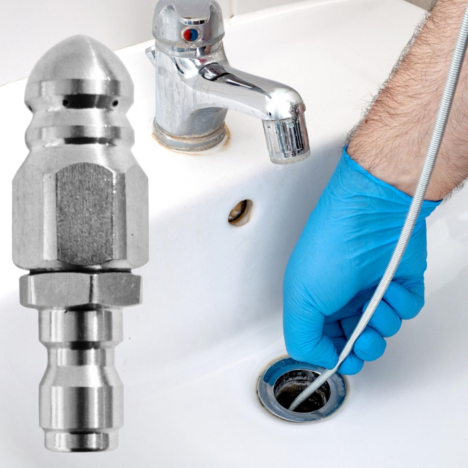 

High Pressure Sewer Nozzle High Pressure Drain Jetter Hose Nozzle 1/4 Inch Stainless Steel Unclogging Pipe Tool For Residential China Mainland