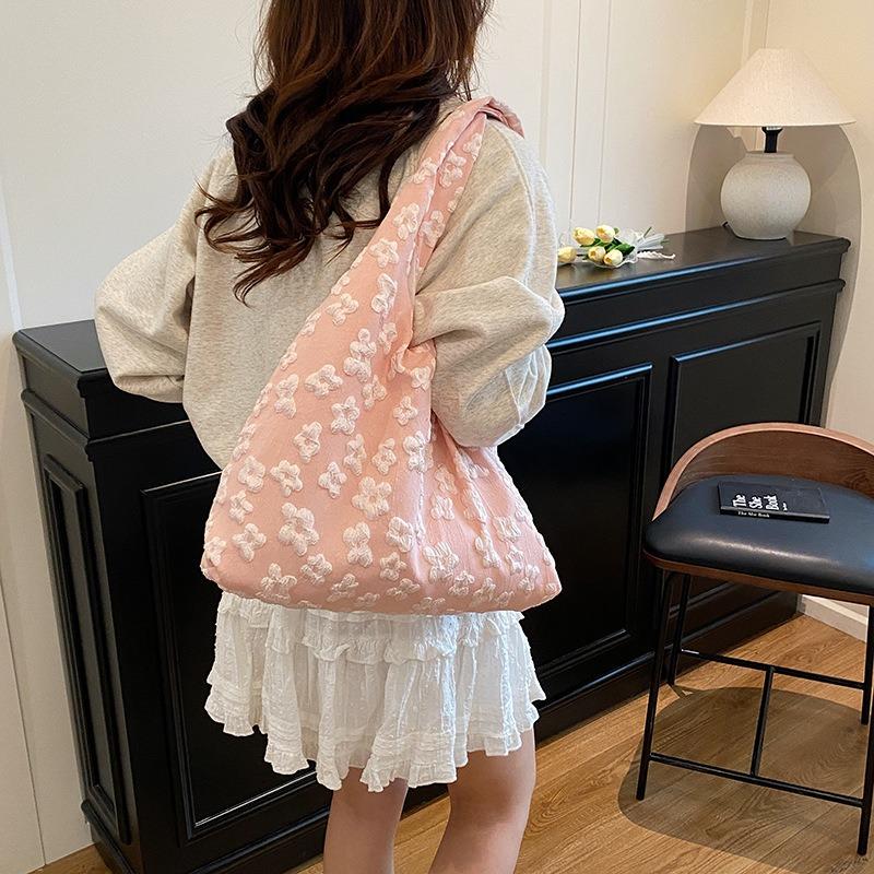 Literary Style Sweet Fashion Texture Simple Casual Shoulder Armpit Bag Trend Lightweight Large Capacity Tote Bag Women's Bag