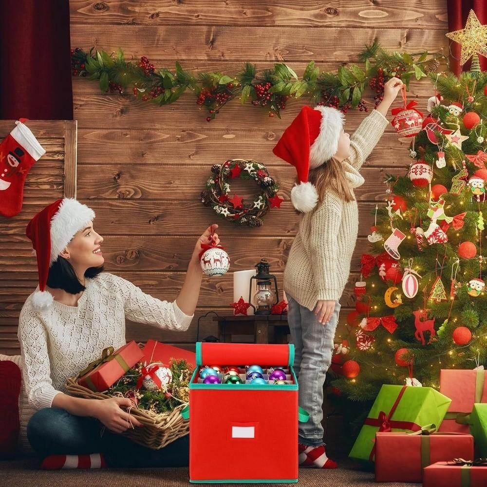 Non Woven Fabric Christmas Ornament Storage Box Holiday Storage Bin  Christmas Supplies Storage