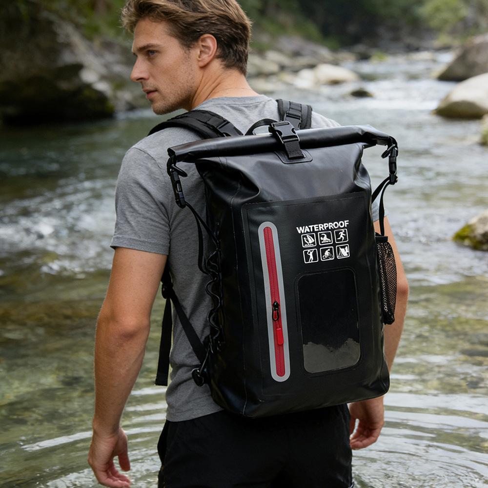 Dry And Wet Separation Waterproof Outdoor Sports Backpack, Fishing And Camping Creek Traceability Bag, Swimming And Rafting Waterproof Backpack.