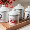 Retro Enamel Mug - Set of 5 with Carrying Rope