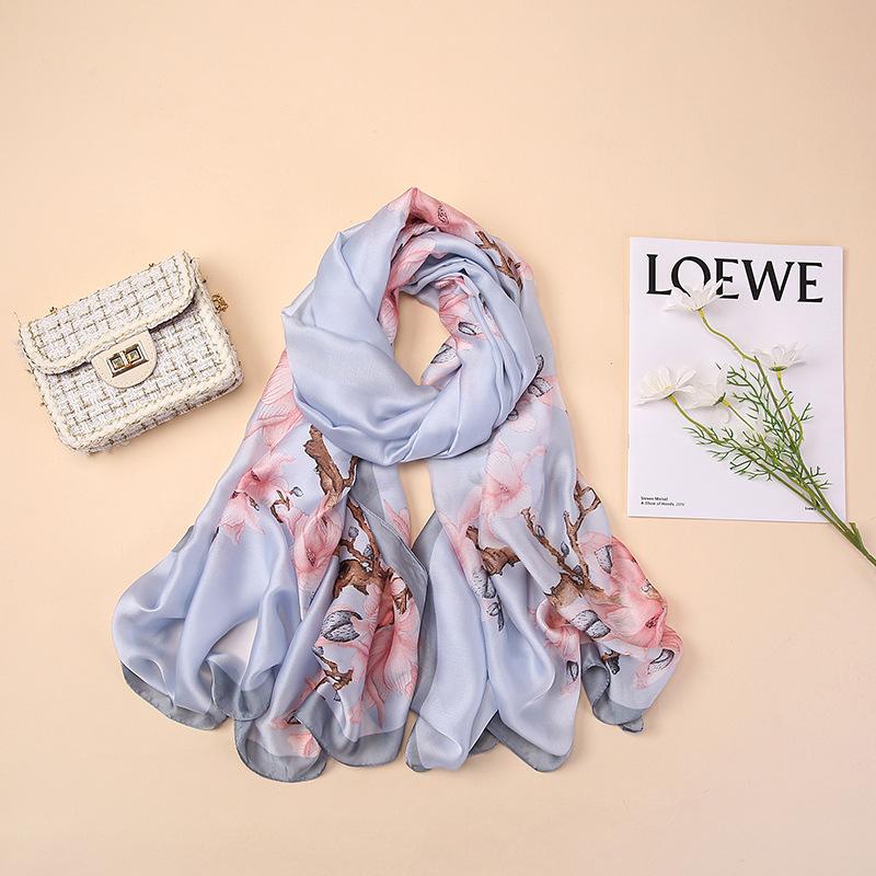 

Испания Роскошный шелковый шарф Женский дизайнер Ван Гог Абстрактное дерево Цветочный шелковые шали Пашмина Женские накидки Шарфы Фуляр 180*90 см