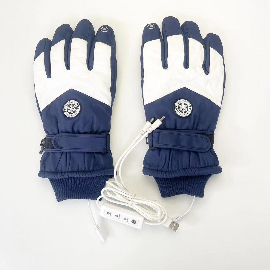 USB Heated Touch Screen Ski Gloves for Winter Outdoor Cycling
