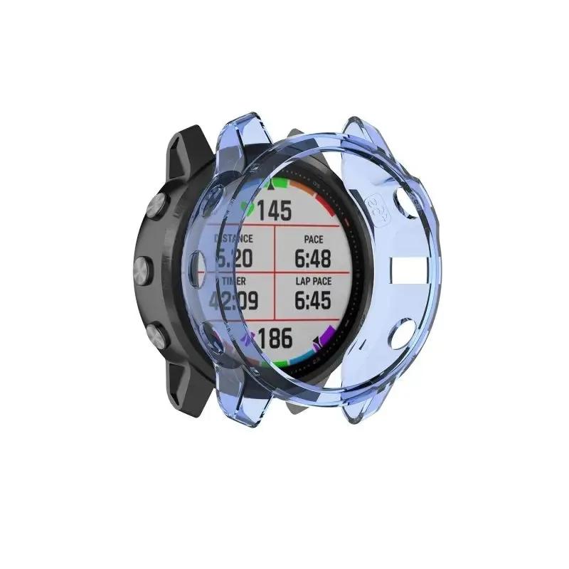 Étui de protection pour Garmin Fenix 7 7S 7X Pro Solar 6 6S 6X Pro TPU Protecteur Transparent Bracelet de Montre Intelligente Pare-chocs en Silicone
