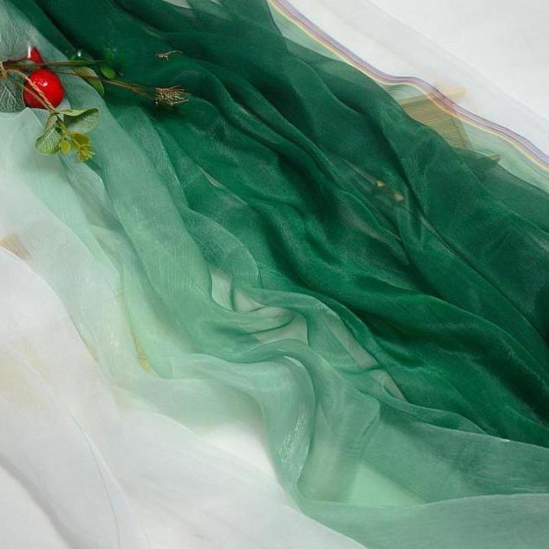 3/5/10m Multicolor Gradient Silk-Crepe Chiffon Fabric for Handmade DIY Sewing Hanfu Apparel Making Wedding Decoration