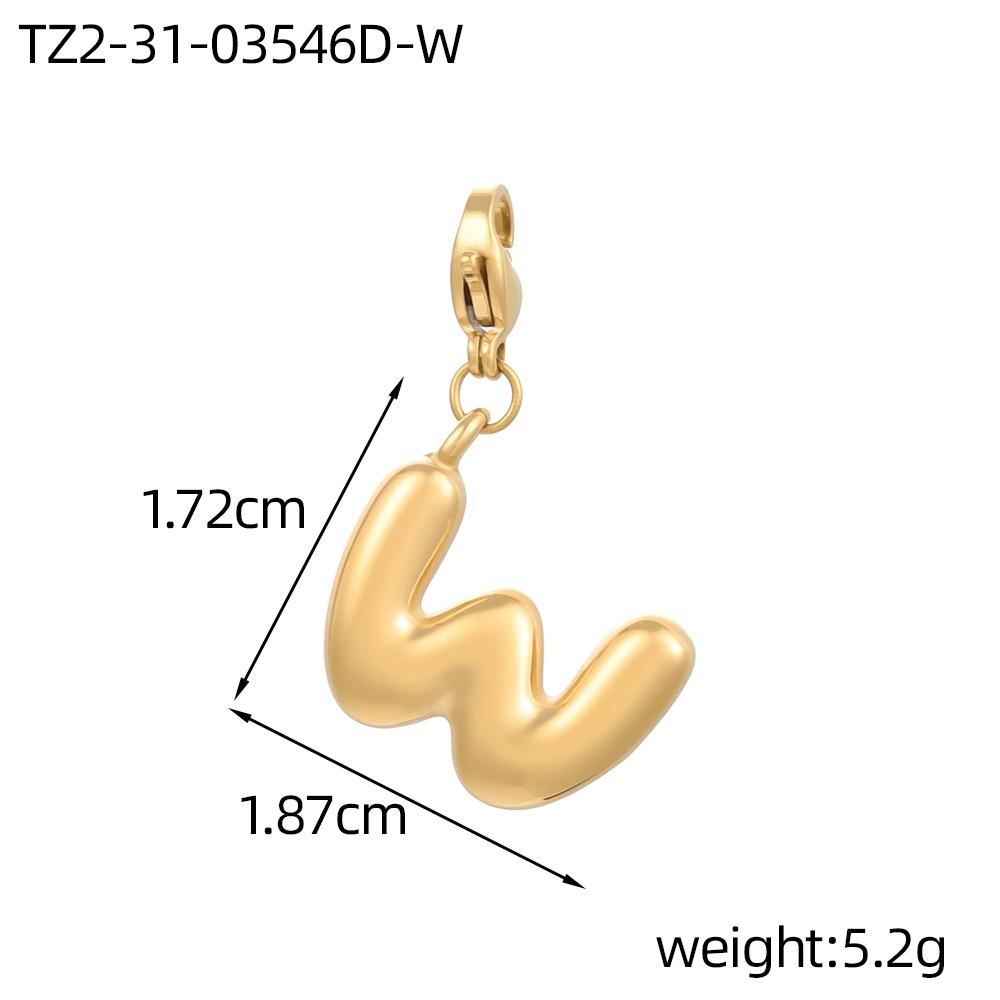 CARLIDANA 3PCS Bubble Letter Jewelry Pendant A-Z Stainless Steel Lobster Clasp Gold Color Bracelet Alphabet Charms Accessories