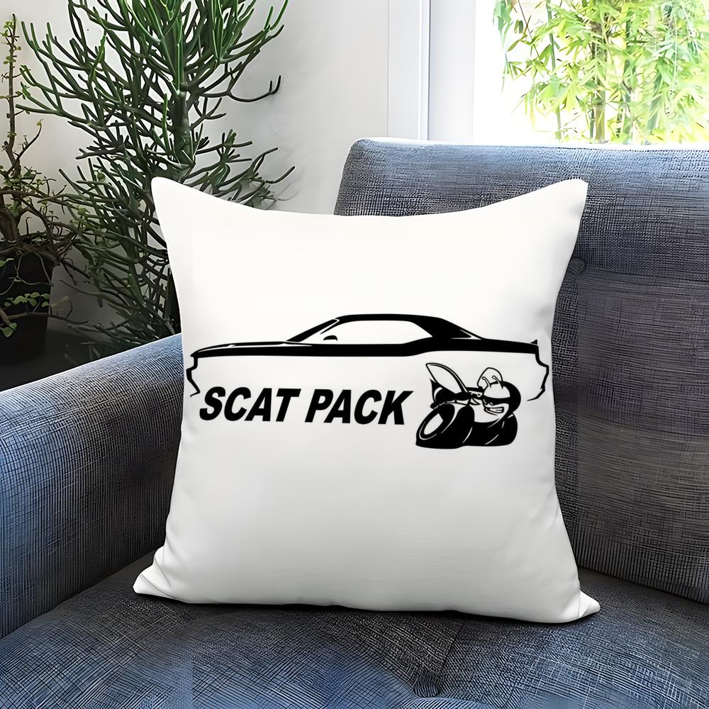 

cartoon Scat Pack Charger Cushion Cover Comfortable Reversible Pillow Cover Ideal for Car Sofa Bedroom & Beyond 12x12Inch