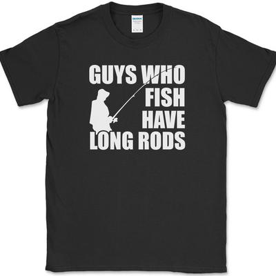 I Ragazzi Che Pescano Hanno Canne Lunghe T-Shirt Divertente Umorismo Palo Scherzo Esca Pesca Maglietta