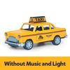 Retro Taxi Die-casting Alloy Car Toy, with Sound and Light, a Collectible Miniature Car Model
