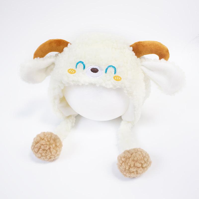 Infant hat winter new cute super cute cartoon plush pullover hat boys and girls baby warm ear hat tide