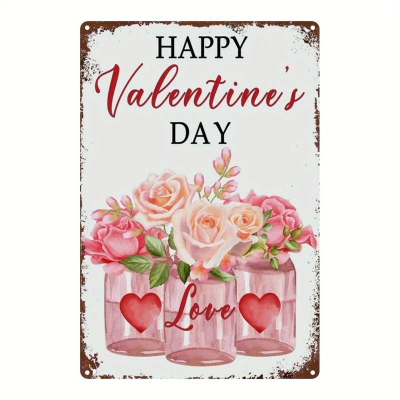 Peinture décorative métallique rétro pour la Saint-Valentin pour chambre à coucher de couples, salon, café, bar, restaurant