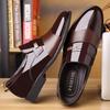 Men's Spring Breathable Leather Shoes - Business Casual, British Style, High-End Pointed Toe for Formal or Wedding Occasions.