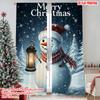 2pcs 2D Flat Printing Christmas Curtains Merry Christmas7 Versatile Durable Polyester Without Electricity Festive Wall Decor